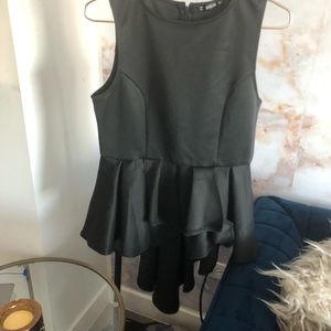 Black peplum top